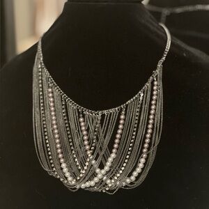 Elegant Silver and Pearl Necklace